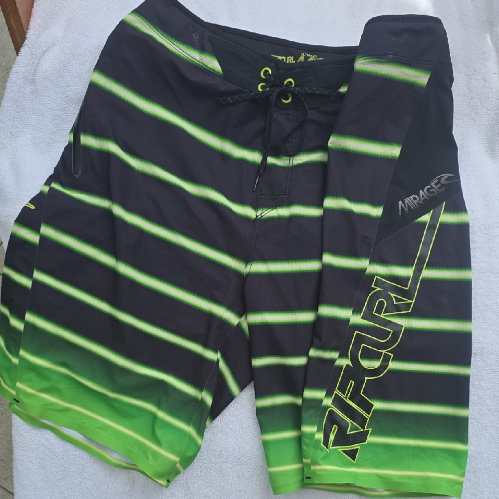 Rip Curl Mirage Neon Green and Black Board Shorts